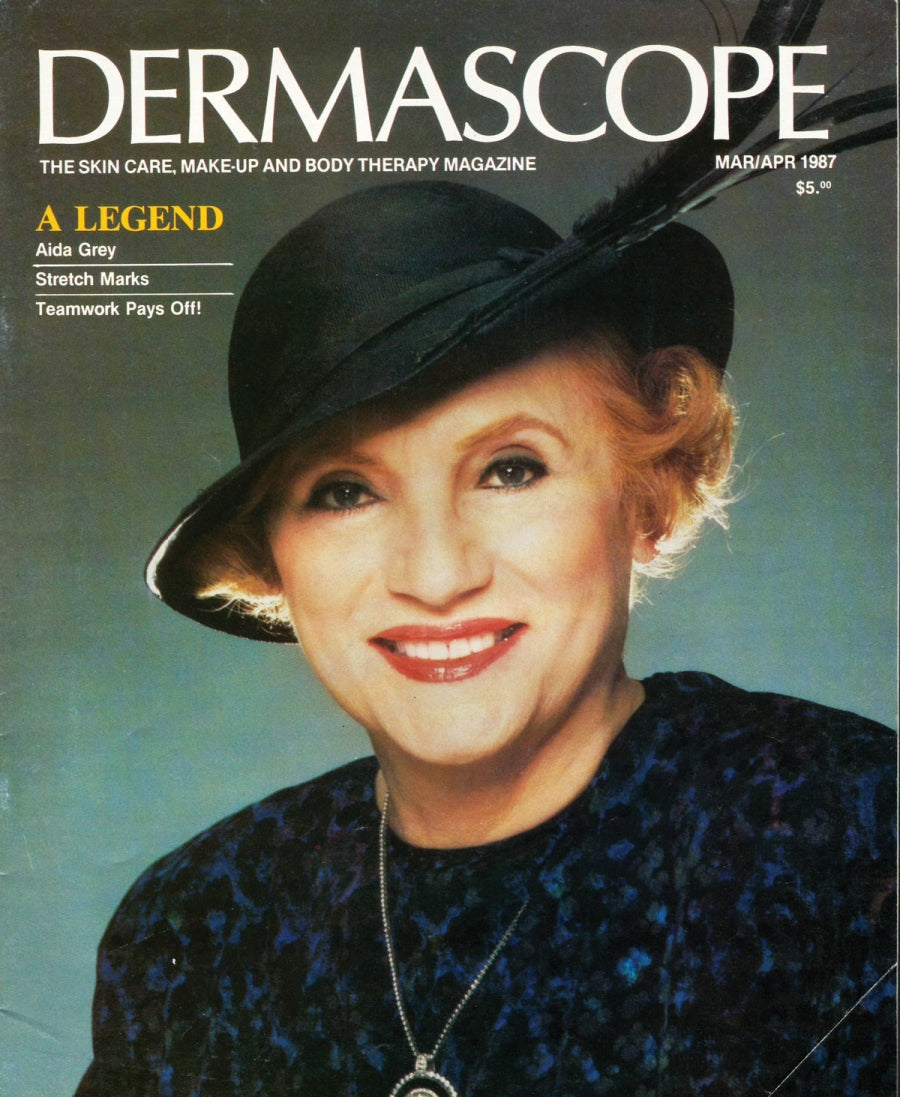 Dermascope magazine cover featuring Aida Grey, pioneer of modern skincare and mentor to Gaelle