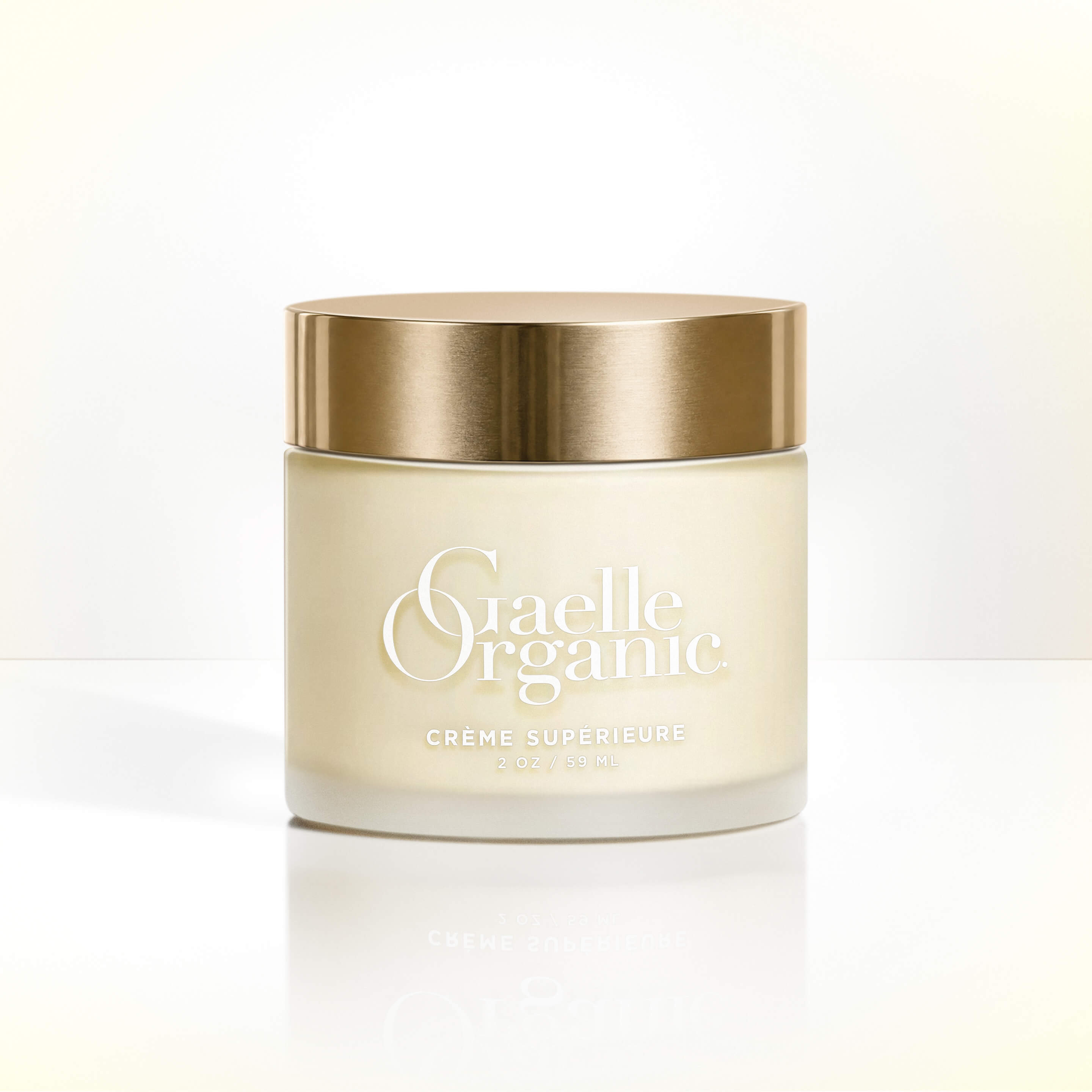 Crème Supérieure moisturizer for mature skin in frosted glass jar.