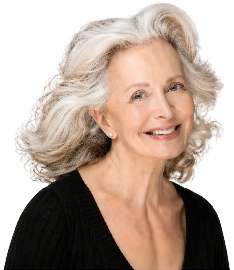 Mature woman with healthy, luminous skin illustrating skin barrier changes with age