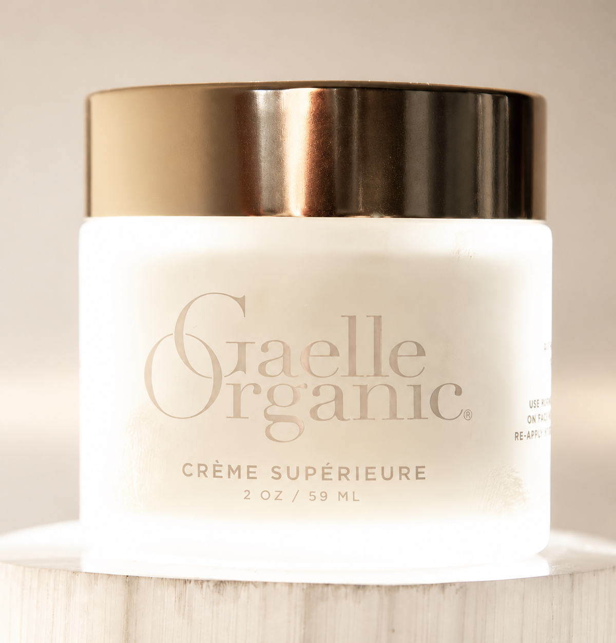 Gaelle, founder of Gaelle Organic and licensed esthetician with more than 50 years of skincare experience