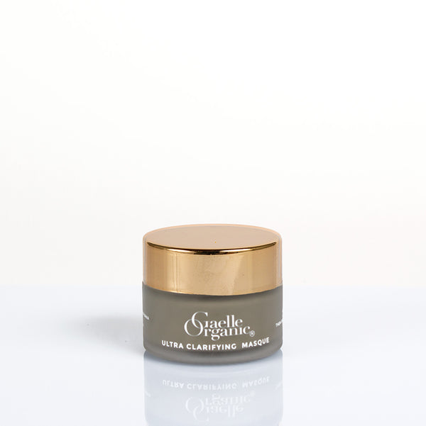 Travel-size Ultra Clarifying Masque, an organic mask for reactive skin, on a plain background