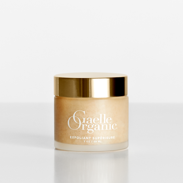 Exfoliant Superieure, an organic moisturizing exfoliator, on a plain background